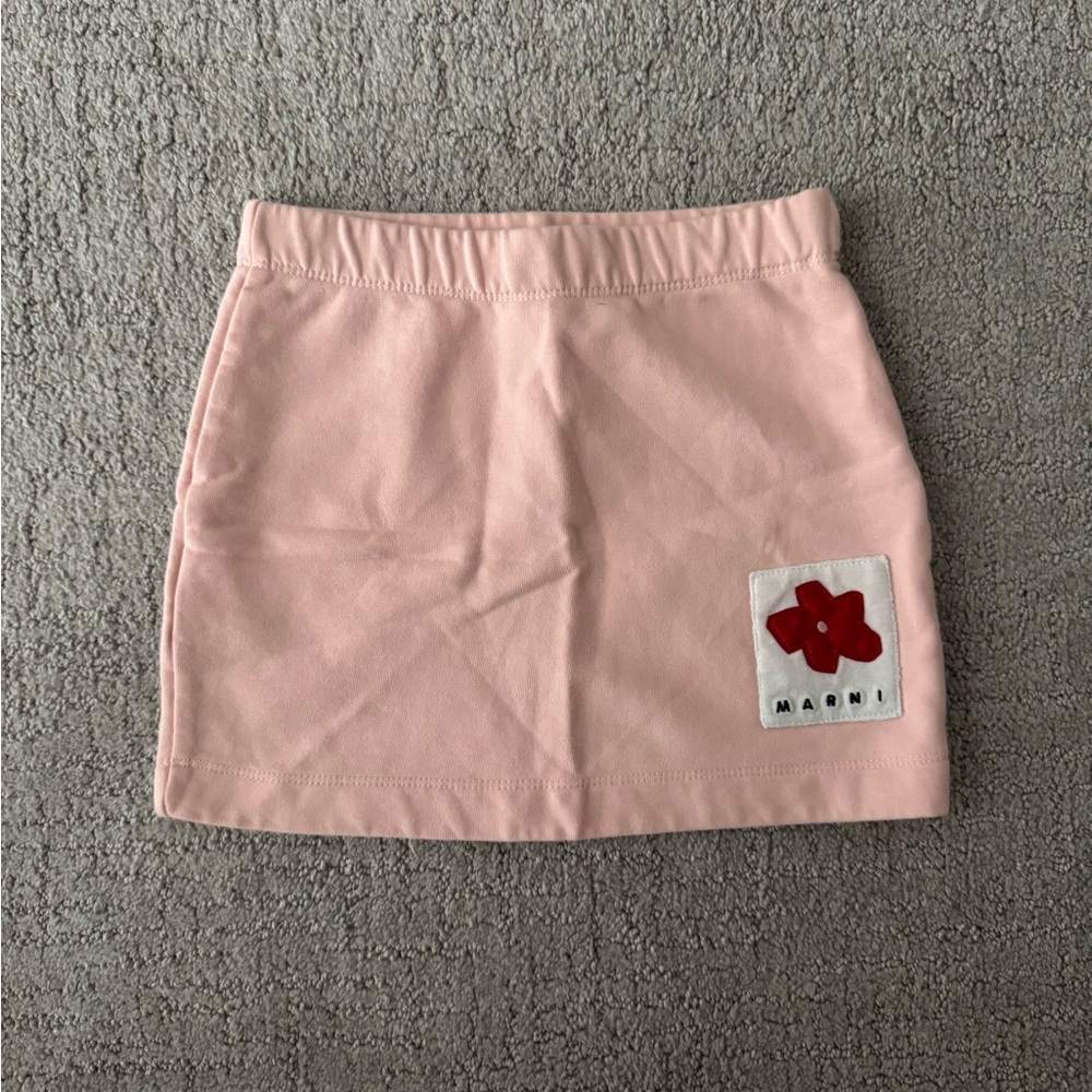 Marni Pink Skirt with Red Floral Patch